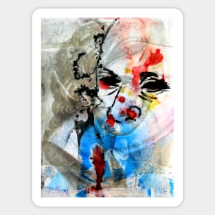 Abstract Ink Painting Portrait Sticker